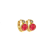 Minimalist Enamel Smiley Earrings-Personalized Jewelry Making Accessories   12.5x7.5mm