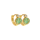 Minimalist Enamel Smiley Earrings-Personalized Jewelry Making Accessories   12.5x7.5mm