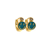 Minimalist Enamel Smiley Earrings-Personalized Jewelry Making Accessories   12.5x7.5mm