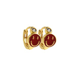 Minimalist Enamel Smiley Earrings-Personalized Jewelry Making Accessories   12.5x7.5mm