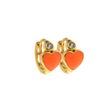 Minimalist Enamel Heart Earrings-Personalized Jewelry Making Accessories  13.5x7.5mm