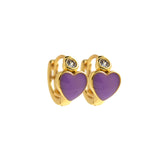Minimalist Enamel Heart Earrings-Personalized Jewelry Making Accessories  13.5x7.5mm