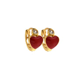 Minimalist Enamel Heart Earrings-Personalized Jewelry Making Accessories  13.5x7.5mm