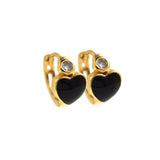 Minimalist Enamel Heart Earrings-Personalized Jewelry Making Accessories  13.5x7.5mm