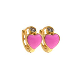 Minimalist Enamel Heart Earrings-Personalized Jewelry Making Accessories  13.5x7.5mm