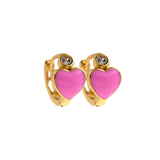 Minimalist Enamel Heart Earrings-Personalized Jewelry Making Accessories  13.5x7.5mm