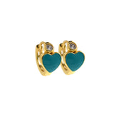 Minimalist Enamel Heart Earrings-Personalized Jewelry Making Accessories  13.5x7.5mm