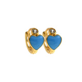 Minimalist Enamel Heart Earrings-Personalized Jewelry Making Accessories  13.5x7.5mm