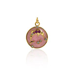 Minimalist Enamel Dolphin Zircon Pendant-Personalized Jewelry Making Accessories   15mm