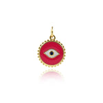 Minimalist Enamel Evil Eye Pendant-Personalized Jewelry Making Accessories   13mm