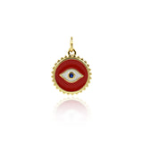 Minimalist Enamel Evil Eye Pendant-Personalized Jewelry Making Accessories   13mm