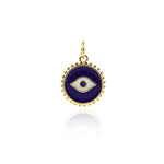 Minimalist Enamel Evil Eye Pendant-Personalized Jewelry Making Accessories   13mm