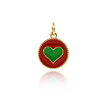 Minimalist Enamel Heart Pendant-DIY Jewelry Making Accessories   12mm