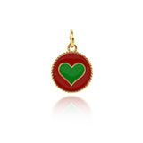Minimalist Enamel Heart Pendant-DIY Jewelry Making Accessories   12mm