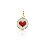 Minimalist Enamel Heart Pendant-DIY Jewelry Making Accessories   12mm