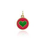 Minimalist Enamel Heart Pendant-DIY Jewelry Making Accessories   12mm