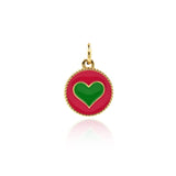 Minimalist Enamel Heart Pendant-DIY Jewelry Making Accessories   12mm