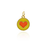 Minimalist Enamel Heart Pendant-DIY Jewelry Making Accessories   12mm