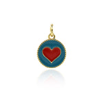 Minimalist Enamel Heart Pendant-DIY Jewelry Making Accessories   12mm
