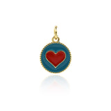 Minimalist Enamel Heart Pendant-DIY Jewelry Making Accessories   12mm