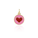 Minimalist Enamel Heart Pendant-DIY Jewelry Making Accessories   12mm