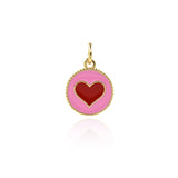 Minimalist Enamel Heart Pendant-DIY Jewelry Making Accessories   12mm