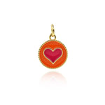 Minimalist Enamel Heart Pendant-DIY Jewelry Making Accessories   12mm