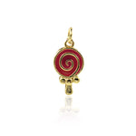 Minimalist Enamel Lollipop Pendant-Personalized Jewelry Making Accessories   17x9.5mm