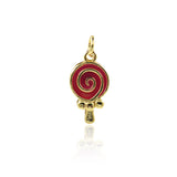 Minimalist Enamel Lollipop Pendant-Personalized Jewelry Making Accessories   17x9.5mm