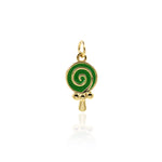 Minimalist Enamel Lollipop Pendant-Personalized Jewelry Making Accessories   17x9.5mm