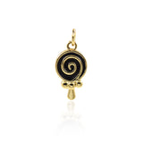 Minimalist Enamel Lollipop Pendant-Personalized Jewelry Making Accessories   17x9.5mm