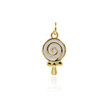 Minimalist Enamel Lollipop Pendant-Personalized Jewelry Making Accessories   17x9.5mm