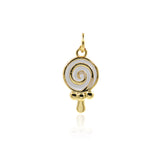 Minimalist Enamel Lollipop Pendant-Personalized Jewelry Making Accessories   17x9.5mm
