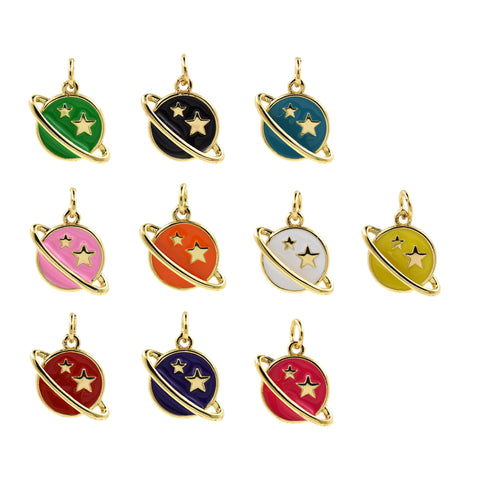 Minimalist Enamel Universe Pendant-Personalized Jewelry Making Accessories   17x11.5mm