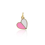 Minimalist Two Color Heart Pendant-Personalized Jewelry Making Accessories   11x10mm