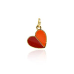 Minimalist Two Color Heart Pendant-Personalized Jewelry Making Accessories   11x10mm