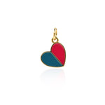 Minimalist Two Color Heart Pendant-Personalized Jewelry Making Accessories   11x10mm