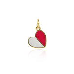 Minimalist Two Color Heart Pendant-Personalized Jewelry Making Accessories   11x10mm