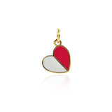 Minimalist Two Color Heart Pendant-Personalized Jewelry Making Accessories   11x10mm