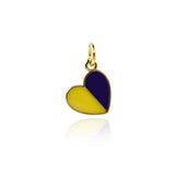 Minimalist Two Color Heart Pendant-Personalized Jewelry Making Accessories   11x10mm