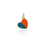 Minimalist Two Color Heart Pendant-Personalized Jewelry Making Accessories   11x10mm