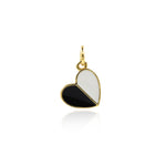 Minimalist Two Color Heart Pendant-Personalized Jewelry Making Accessories   11x10mm