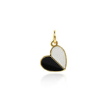 Minimalist Two Color Heart Pendant-Personalized Jewelry Making Accessories   11x10mm