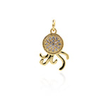 Minimalist Micropavé Octopus Pendant-Personalized Jewelry Making Accessories   18x13.5mm