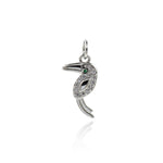 Minimalist Micropavé Woodpecker Pendant-Personalized Jewelry Making Accessories    17x10mm