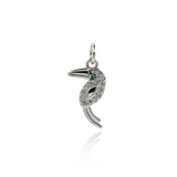 Minimalist Micropavé Woodpecker Pendant-Personalized Jewelry Making Accessories    17x10mm