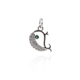 Delicate Micropavé Whale Pendant-Personalized Jewelry Making Accessories   14x10mm