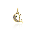 Delicate Micropavé Whale Pendant-Personalized Jewelry Making Accessories   14x10mm