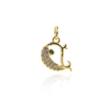 Delicate Micropavé Whale Pendant-Personalized Jewelry Making Accessories   14x10mm