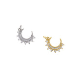 Exquisite Micropavé Moon Pendant-Personalized Jewelry Making Accessories   15x12mm